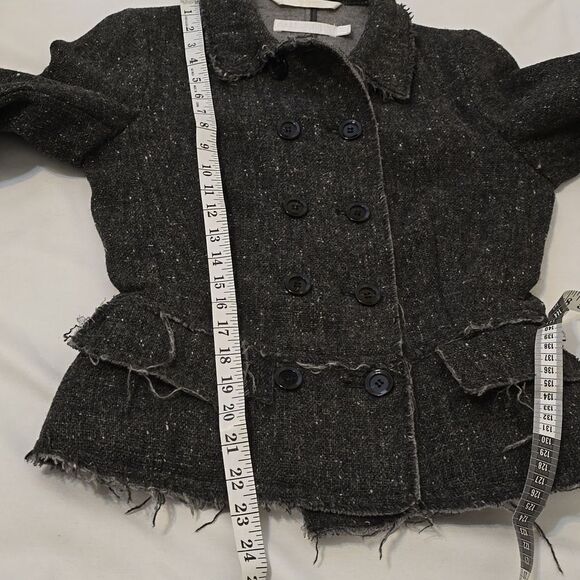 All Saints Wool Coat /Women gray Wool/angora blendTweed Jacket size me… - Picture 9 of 12